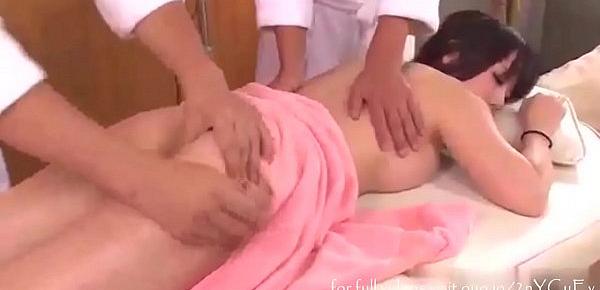  Pretty Young Petite Lady Gets Oily Massage and Groping from 2 Old Masseurs